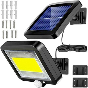 LAMPA SOLARNA Z CZUJNIKIEM RUCH I ZMIERZCHU 120LED