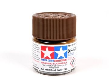 PROFESJONALNA FARBA AKRYLOWO-ALKOHOLOWA TAMIYA 10ml XF-64 RED BROWN (MATT)