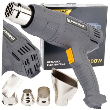 КОМПАКТНАЯ ЭЛЕКТРИЧЕСКАЯ ТЕПЛОВАЯ ПИСТОКА, 2 МЕХАНИЗМА, 4 НАСАДКИ, РЕГУЛИРУЕМАЯ, 600C, 2000 Вт.