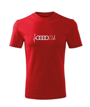 Koszulka T-shirt męska M86 AUDI A6 A8 czerwona rozm XL