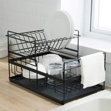 СУШИЛКА ПОСУДЫ С ДВУХУРОВНЕВЫМ ПОДДОНОМ