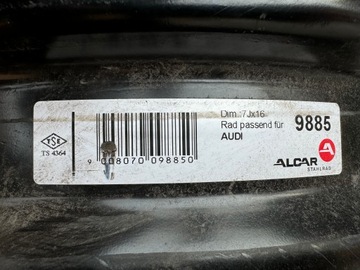 4× DISK OCELOVÝ ALCAR STAHLRAD 43930 7.0" X 16" 5X112 ET 42