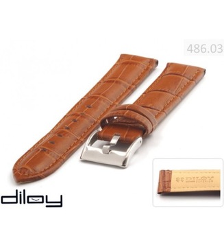 Skórzany pasek do zegarka Diloy 368.03 krokodyl 28 mm