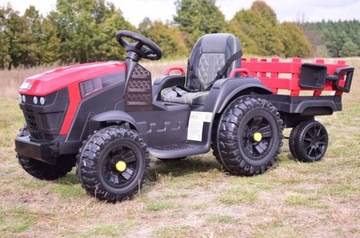 БОЛЬШОЙ АККУМУЛЯТОРНЫЙ ТРАКТОР С ПРИЦЕПОМ + КОЛЕСА ДИСТАНЦИОННОГО УПРАВЛЕНИЯ КОЖА ИЗ ЭВА САПЕРКИ