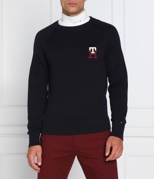 TOMMY HILFIGER sweter | Regular Fit grafitowy