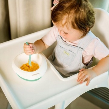 BABYONO MISECZKA Z PRZYSSAWKĄ I ŁYŻECZKĄ DLA NIEMOWLĄT I DZIECI 6m+ 1077/03