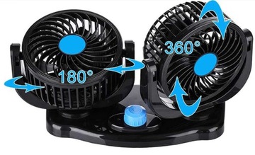 АВТОМОБИЛЬНЫЙ ВЕНТИЛЯТОР 360° ВЕНТИЛЯТОР С ДВОЙНОЙ РЕГУЛИРОВКОЙ БЕСШУМНЫЙ КОКПИТ 12В 24В