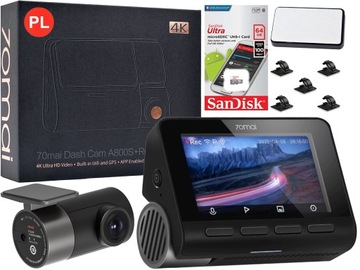 Kamera samochodowa 70mai A800S 4K +WSTECZNA ZESTAW