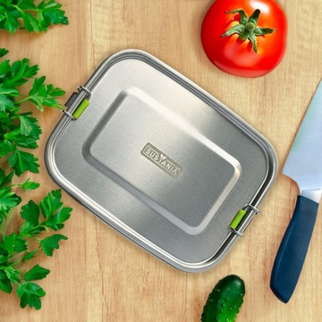 Стальной ланчбокс, контейнер для еды 1,1л.