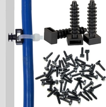 Kołki montażowe 100 szt do opasek 6mm uchwyt na trytytki do ściany wciskane