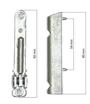 НИЖНЯЯ ПЕТЛЯ ROTO ДЛЯ ОКОН ПВХ С БЕЛЫМИ КРЫШКАМИ