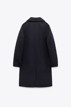 dwurzędowy płaszcz z domieszką wełny Zara XS