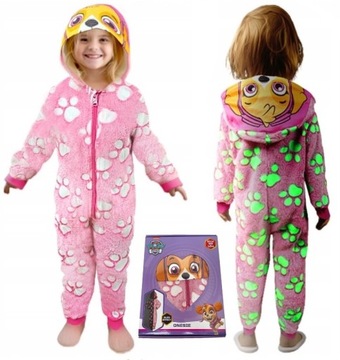 PIŻAMA KIGURUMI KOMBINEZON ONESIE ŚWIECĄCY NEON PSI PATROL SKYE 110/116