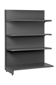 Regał sklepowy przyścienny wysokość 180/125cm Grafitowy typ Mago, metalowy