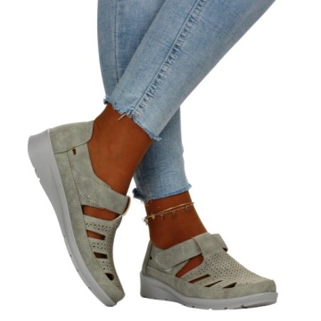 ПОЛУТУФЛИ ЖЕНСКИЕ НА ЛИПУЧКЕ, АЖУРНАЯ КОЖА