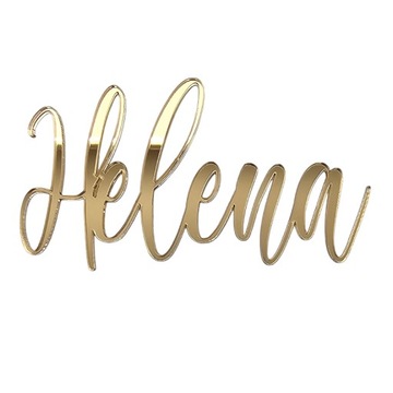 Золотое имя на торте, украшение с именем сбоку торта, ИМЯ, золотое зеркало