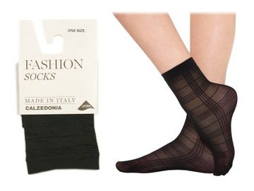 Calzedonia skarpetki czarne kratka