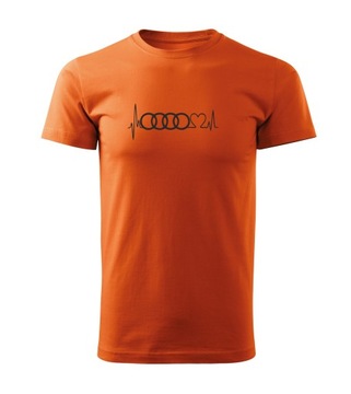 Koszulka T-shirt męska M86 AUDI A6 A8 pomarańczowa rozm M
