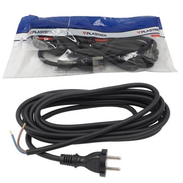 PRZEWÓD KABEL PP-21 H05RR DO ELEKTRONARZĘDZI GUMOWY Z WTYCZKĄ 2x1,5mm 4m