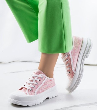 Biało różowe trampki sneakersy buty ZY206-11 17637 rozmiar 38