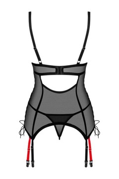 Obsessive Gorset i stringi Glandez czarne M/L