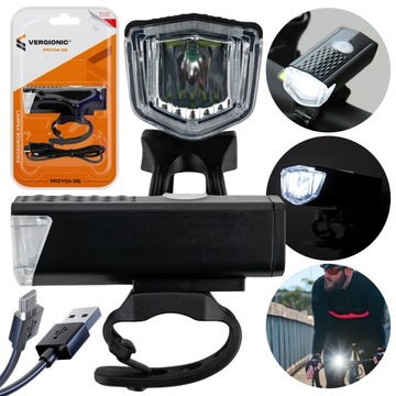 МОЩНЫЙ СВЕТОДИОДНЫЙ ПЕРЕДНИЙ ВЕЛОСИПЕДНЫЙ ФОНАРЬ, 3 РЕЖИМА, 300 ЛМ, USB, 800 мАч, ВОДОНЕПРОНИЦАЕМЫЙ