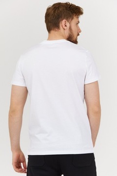 BALMAIN Biały t-shirt męski ze złotym logo r M
