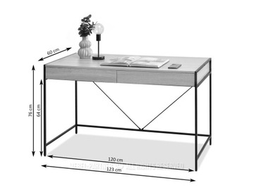 Скандинавский практический стол Unif Black Sonoma Oak в домашний офис
