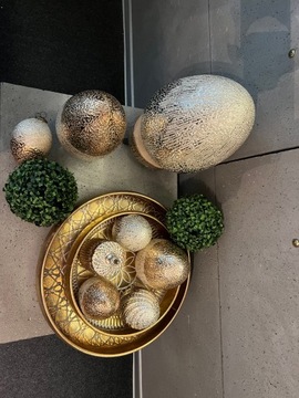 JAJO WIELKANOCNE SZKLANA ZŁOTA OZODBA FIGURKA WIELKANOCNA 25 CM