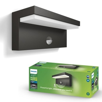 PHILIPS LAMPA ogrodowa LED KINKIET elewacyjny BUSTAN IR 4,5W 2700K antracyt