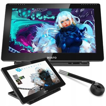 PROFESJONALNY Dotykowy tablet graficzny BOSTO 16HDT z piórem