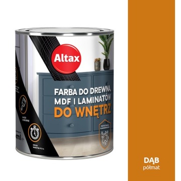 Farba do mebli kuchennych drewna mdf laminatów drzwi DĄB 750ml ALTAX