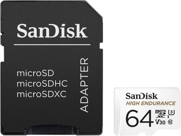ФИРМЕННАЯ КАРТА ПАМЯТИ MICROSD SDXC 64 ГБ SANDISK ВЫСОКАЯ НАДЕЖНОСТЬ МОНИТОРИНГА