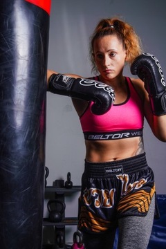 ТРЕНИРОВОЧНЫЕ ШОРТЫ BELTOR MUAY THAI, РАЗМЕР XXL 02, ЧЕРНЫЕ СПОРТИВНЫЕ