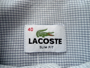 LACOSTE bawełniana koszula w drobniutką kratkę 40 - M