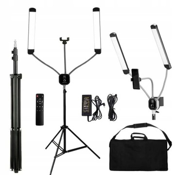 LAMPA KOSMETYCZNA LED 40W Lampa Studyjna Makijażu Fotografii Statyw Torba