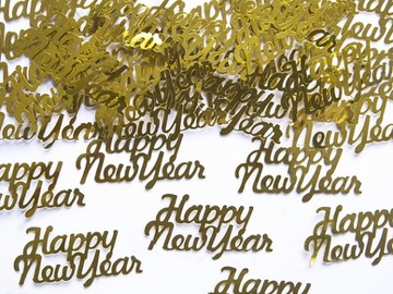 Konfetti dekoracje stołu Sylwester Happy New Year
