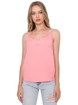 Stylowy TOP damski z koronką KOSZULKA - L