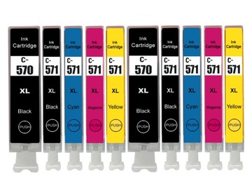 10X TUSZE DO PGI570 CLI571 DO CANON PIXMA MG5750 MG6850 MG7750 TS5050