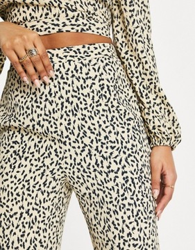 MISS SELFRIDGE BEŻOWE DZWONY ANIMAL PRINT (31)