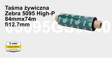 Taśma żywiczna Zebra 5095 High-P 84mmx74m fi12.7mm