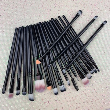 НАБОР КИСТЕЙ ДЛЯ МАКИЯЖА 20ШТ ЧЕРНЫЙ ПРОФЕССИОНАЛЬНЫЙ