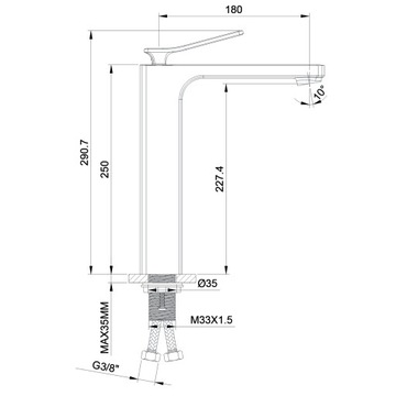 Sapho JUMPER хромированный смеситель для умывальника JM006
