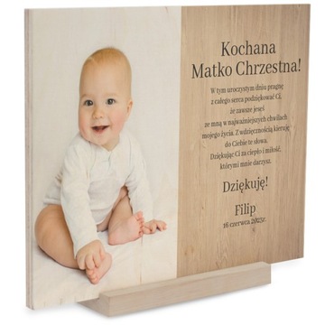 PODZIĘKOWANIE chrzest komunia ZDJĘCIE NA DREWNIE