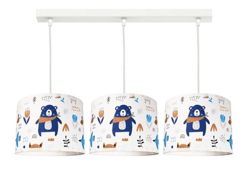 LAMPA WISZĄCA ŻYRANDOL SUFITOWA TEDDY BLUE 3 LED