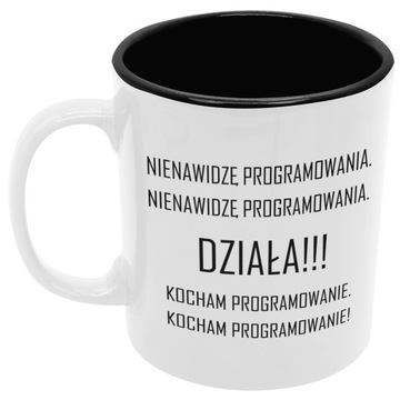 Kubek PROGRAMISTA dla programisty czarny środek