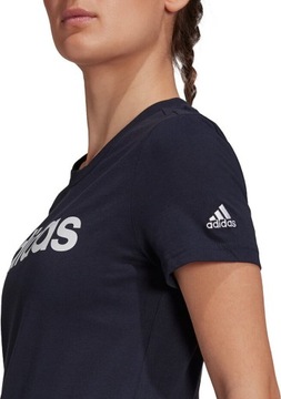 KOSZULKA DAMSKA ADIDAS ESSENTIALS SLIM LOGO GRANATOWA H07833 r L