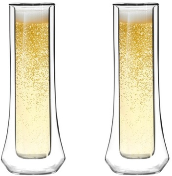 2 Kieliszki Szklanki Termiczne do Szampana Martini z Podwójną Ścianką 140ml