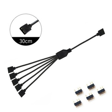 5V 3Pin 1to5 RGB Fan Hub SATA ARGB Cable Connector Splitter Hub P Connecter