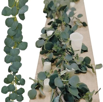 EUKALIPTUS GIRLANDA 2METRY bluszcz kwiaty sztuczne wisząca liście balkon